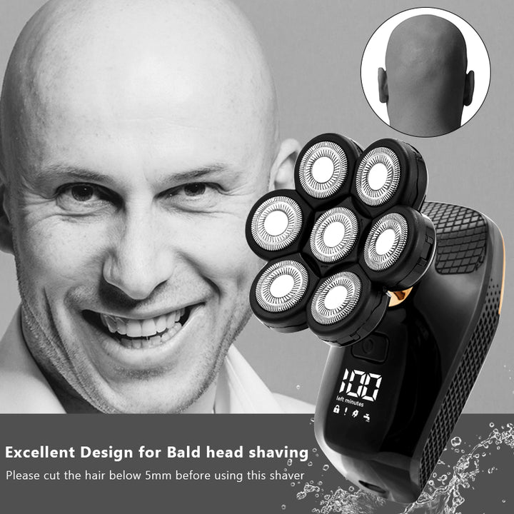 Vablee™ 7D Bald Shaver Kit Pro - With the new upgraded version of our shaver, 7 stainless steel razor heads will flex and contour to the shape of your skull or face. The ergonomic design makes your use intuitive and doesn't even require a mirror.