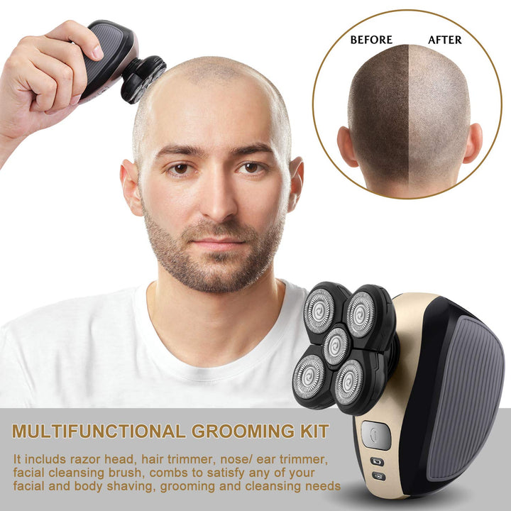 Vablee™ 4D Bald Shaver Kit - Get the closest shave of your life, without requiring multiple passes over the skin! Our five-blade technology allows up to 50% more hairs cut in a single stroke.