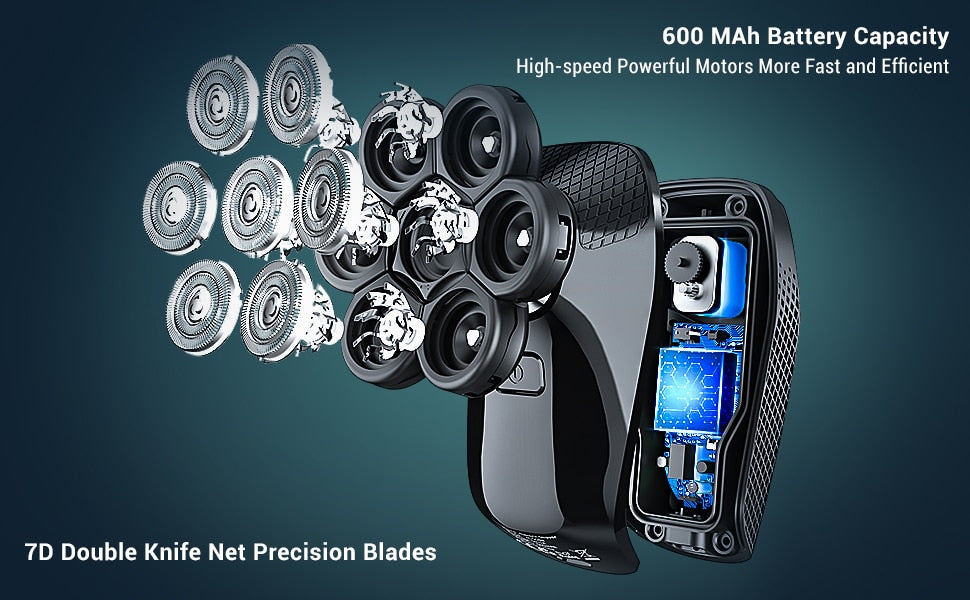 7.2v Razor Kit Vablee™ 7D Bald Shaver Kit Pro | Advanced Electric Razor for Effortless ...