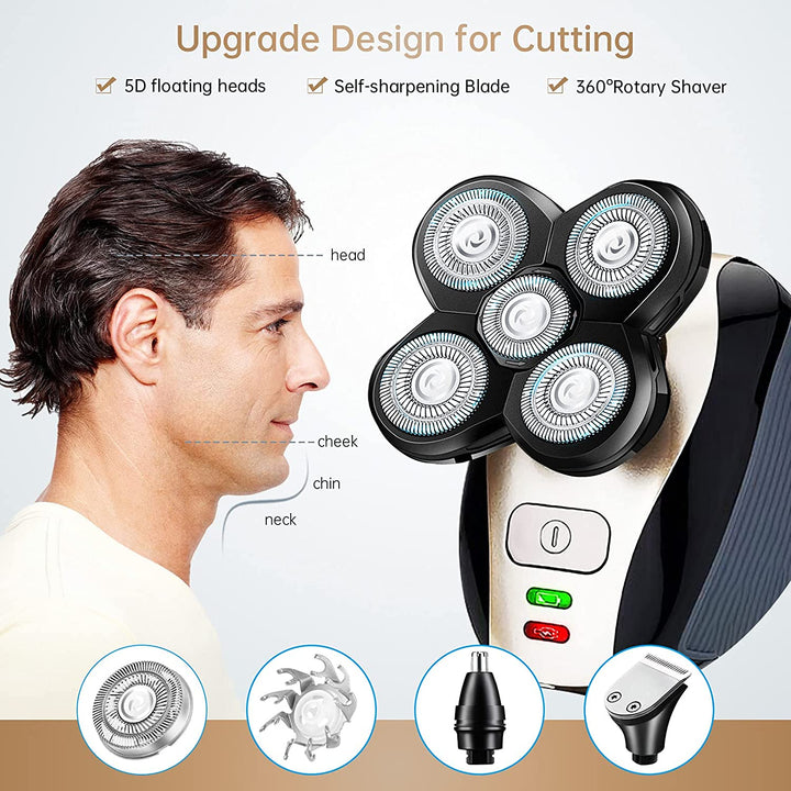 Vablee™ 4D Bald Shaver Kit - Get the closest shave of your life, without requiring multiple passes over the skin! Our five-blade technology allows up to 50% more hairs cut in a single stroke.